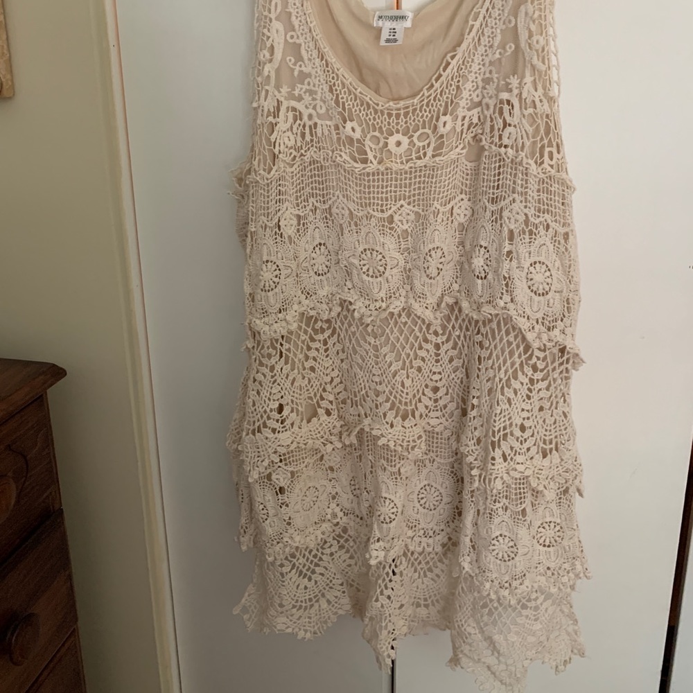 Boho lace maternity tank tunic